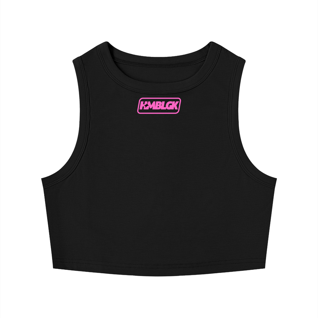 Squad Crop Tank Top (Black/Pink)