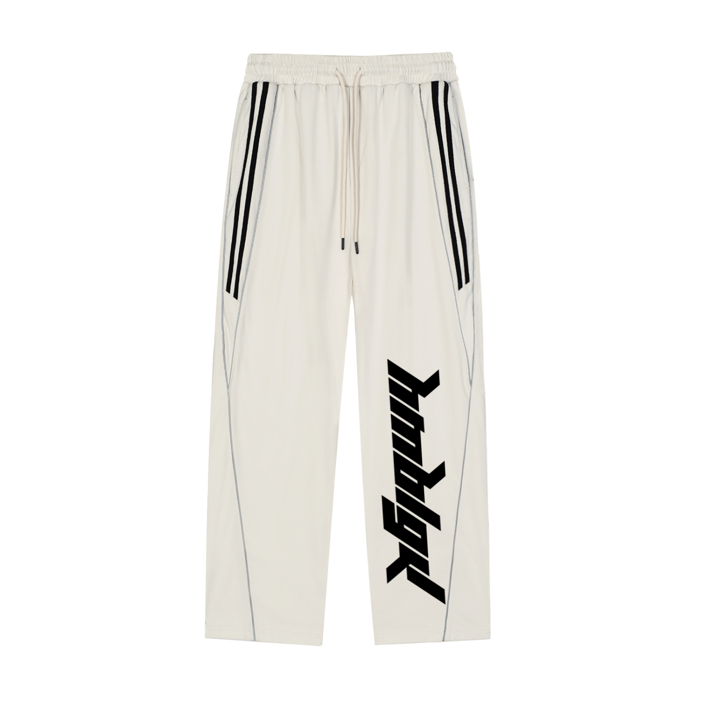 Hypik Reflection Striped Sweatpants Grayish White