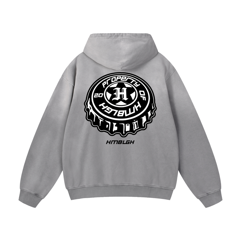 Bottle Cap Oversized Hoodie Sunfade Gray